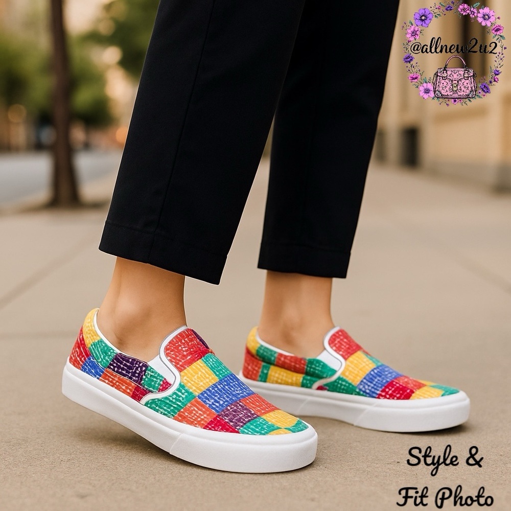 Van's Rainbow Pride Slip on Shoes New with Tags Gorgeous! LQBTQ+ MultiHP